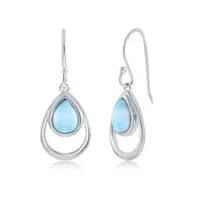 Sterling Silver Pearshaped Larimar Earrings