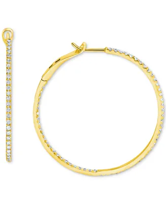 Diamond In & Out Medium Hoop Earrings (1 ct. t.w.) in 10k Gold