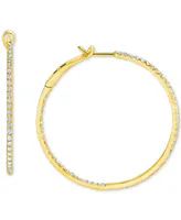 Diamond In & Out Medium Hoop Earrings (1 ct. t.w.) in 10k Gold