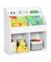 Costway Kids Wooden Bookshelf Bookcase Children Toy Storage Cabinet Organizer