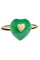 seree Green heart - Jade stone skinny ring