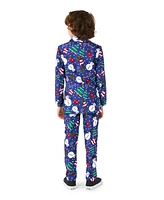 Suitmeister Big Boys Christmas Snowman Button Closure Suit Set