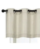 kate aurora Montauk Accents Linen Colored Grommet Top Window Valance - 52 in. W x 20 in. L