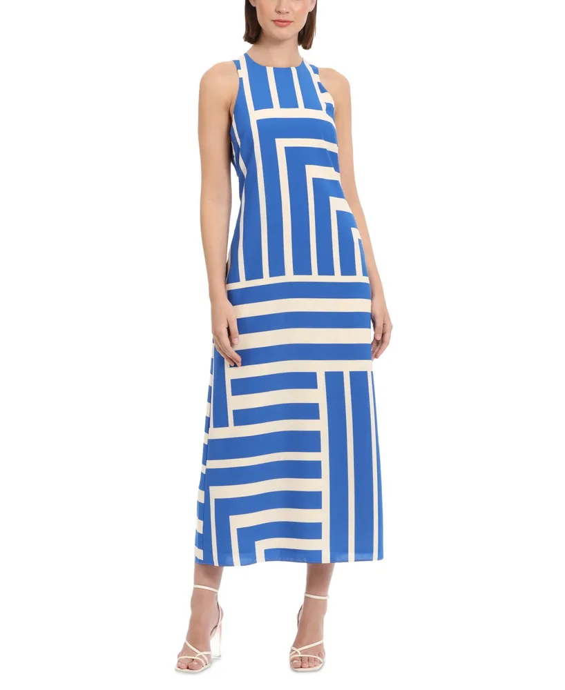 Donna Morgan Women's Striped Sleeveless Maxi Dress