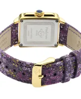 GV2 by Gevril Women's Padova Swiss Quartz Floral Purple Leather Watch 30mm