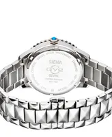 GV2 by Gevril Women's Siena Swiss Quartz Silver-Tone Stainless Steel Watch 37mm