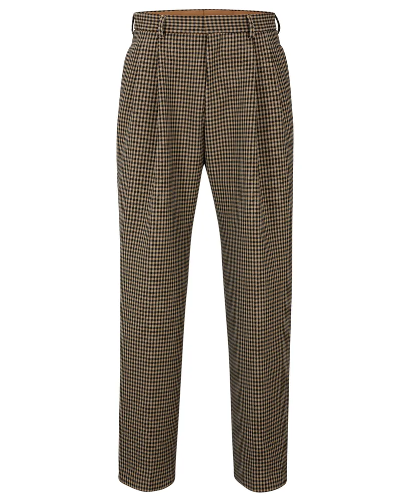 Boss by Hugo Boss Men's Relaxed-Fit Checked Trousers