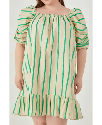 English Factory Plus Stripe Babydoll Dress