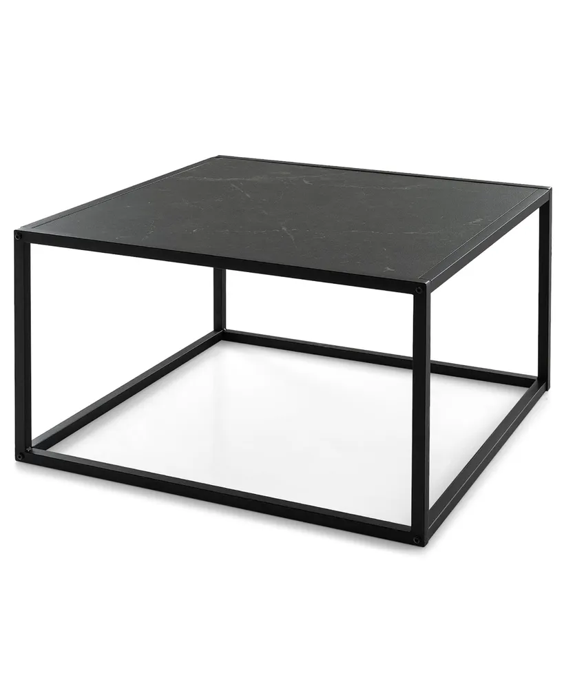 Costway Coffee Table Modern Rectangular Coffee Table Metal Frame