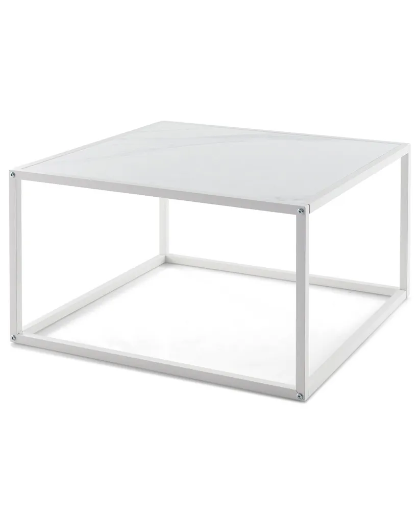 Costway Coffee Table Modern Rectangular Coffee Table Metal Frame