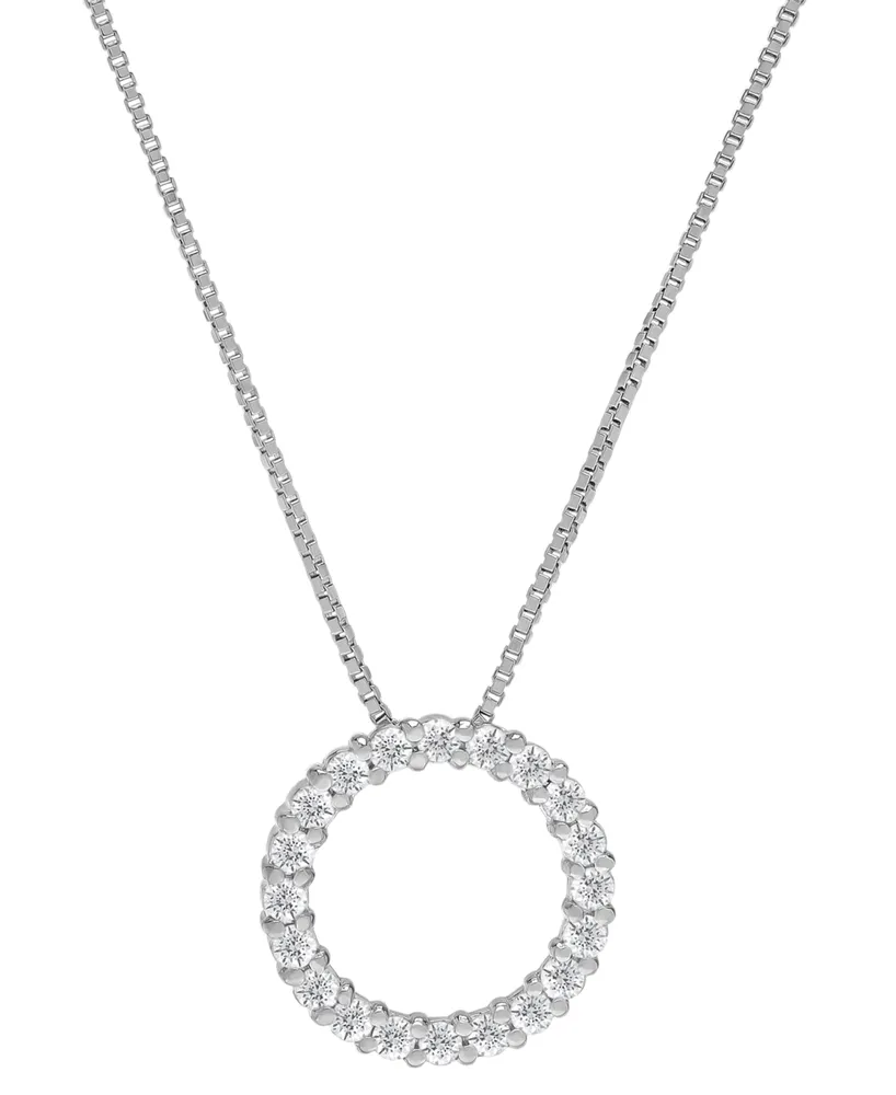 Diamond Open Circle 18" Pendant Necklace (1/2 ct. t.w.)