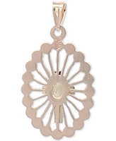 Cross Beaded Edge Pendant in 14k Two-Tone Gold, Created for Macy's