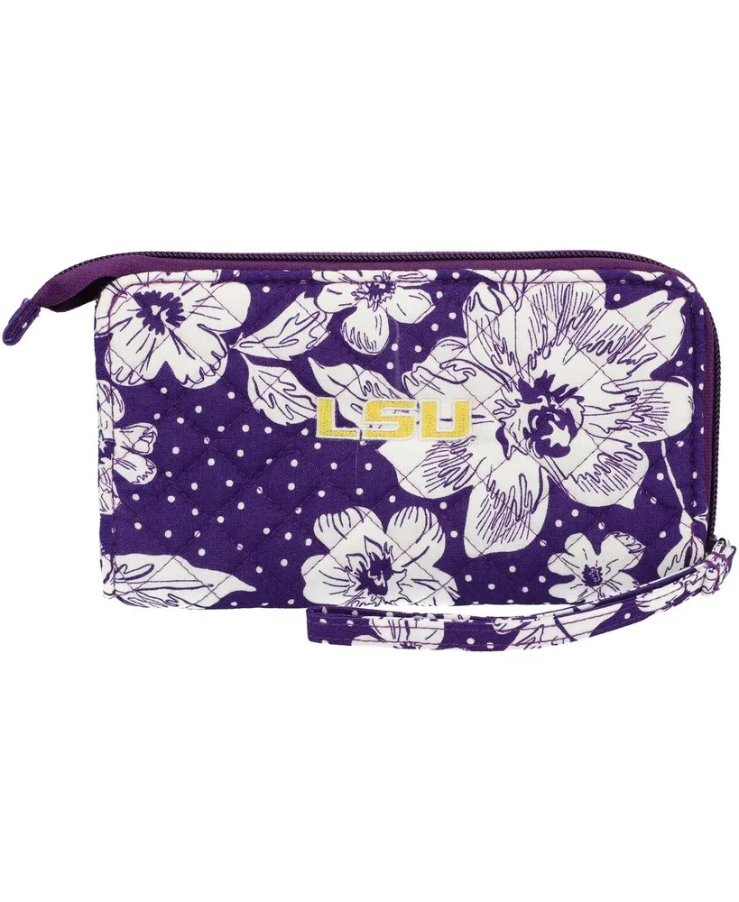 Women's Vera Bradley Lsu Tigers Rain Garden Front-Zip Wristlet