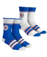 Youth Big Boys and Girls Rock 'Em Socks La Clippers Multi-Stripe 2-Pack Team Crew Sock Set