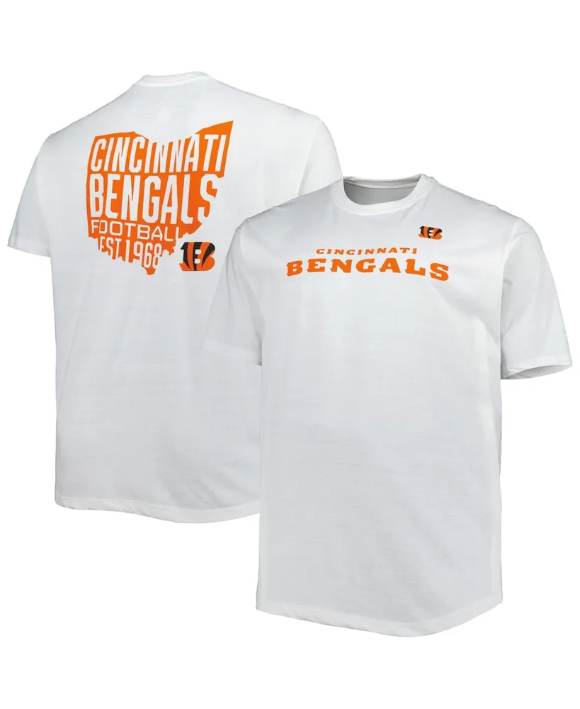 Men's Fanatics White Cincinnati Bengals Big and Tall Hometown Collection Hot Shot T-shirt