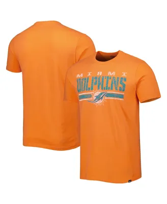 Men's '47 Brand Orange Miami Dolphins Team Stripe T-shirt