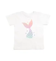 Little and Big Girls Mermaid Tail Ombre T-Shirt