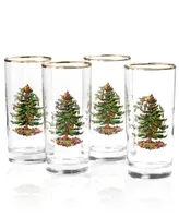 Spode Christmas Tree Glassware Highball Glass, Set of 4