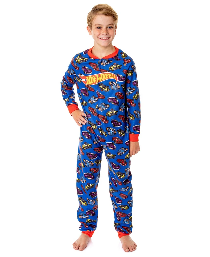 Hot Wheels Boys Tossed Print Race Long Sleeve Union Suit Sleep Pajama