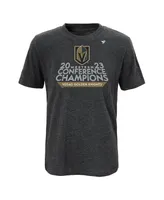 Big Boys and Girls Fanatics Heather Charcoal Vegas Golden Knights 2023 Western Conference Champions Locker Room T-shirt