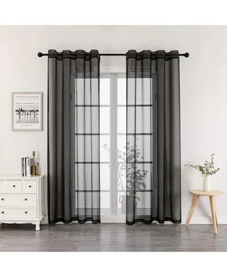 GoodGram Montauk Accents 2 Piece Grommet Top Summery Sheer Voile Window Curtain Panels For Extra Long & Taller Windows