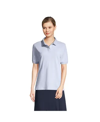 Lands' End Women's School Uniform Tall Short Sleeve Mesh Polo Shirt