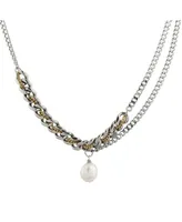 Nour Pearl and Chain Necklace