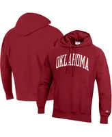 Men's Champion Crimson Oklahoma Sooners Team Arch Reverse Weave Pullover Hoodie