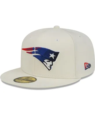Men's New Era Cream England Patriots Chrome Color Dim 59FIFTY Fitted Hat