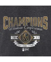 Men's Fanatics Heather Charcoal Vegas Golden Knights 2023 Western Conference Champions Icing Tri-Blend T-shirt