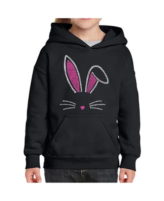 Big Girl's Word Art Hooded Sweatshirt - Bunny Ears