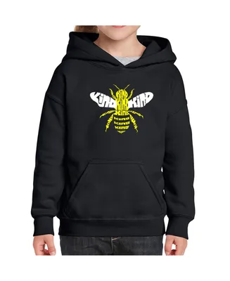Big Girl's Word Art Hooded Sweatshirt - Bee Kind
