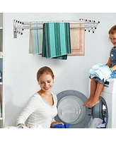 Stainless Wall Mounted Expandable Clothes Drying Towel Rack Laundry Hanger Room