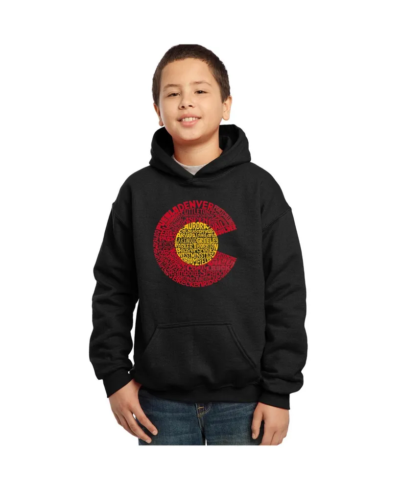 Big Boy's Word Art Hooded Sweatshirt - Colorado