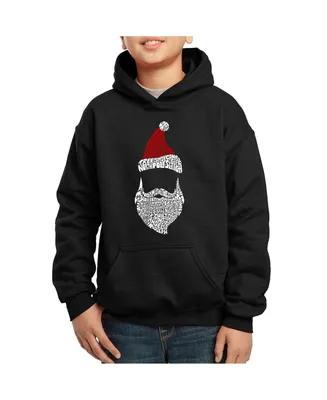 Big Boy's Word Art Hooded Sweatshirt - Santa Claus