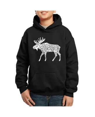 Big Boy's Word Art Hooded Sweatshirt - Moose
