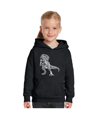 Big Girl's Word Art Hooded Sweatshirt - Dino Pics