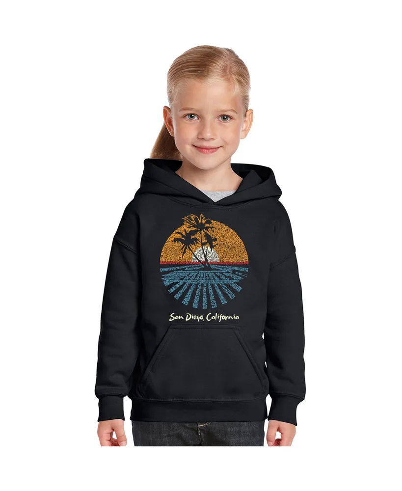 La Pop Art Girls Word Hooded Sweatshirt - Cities San Diego