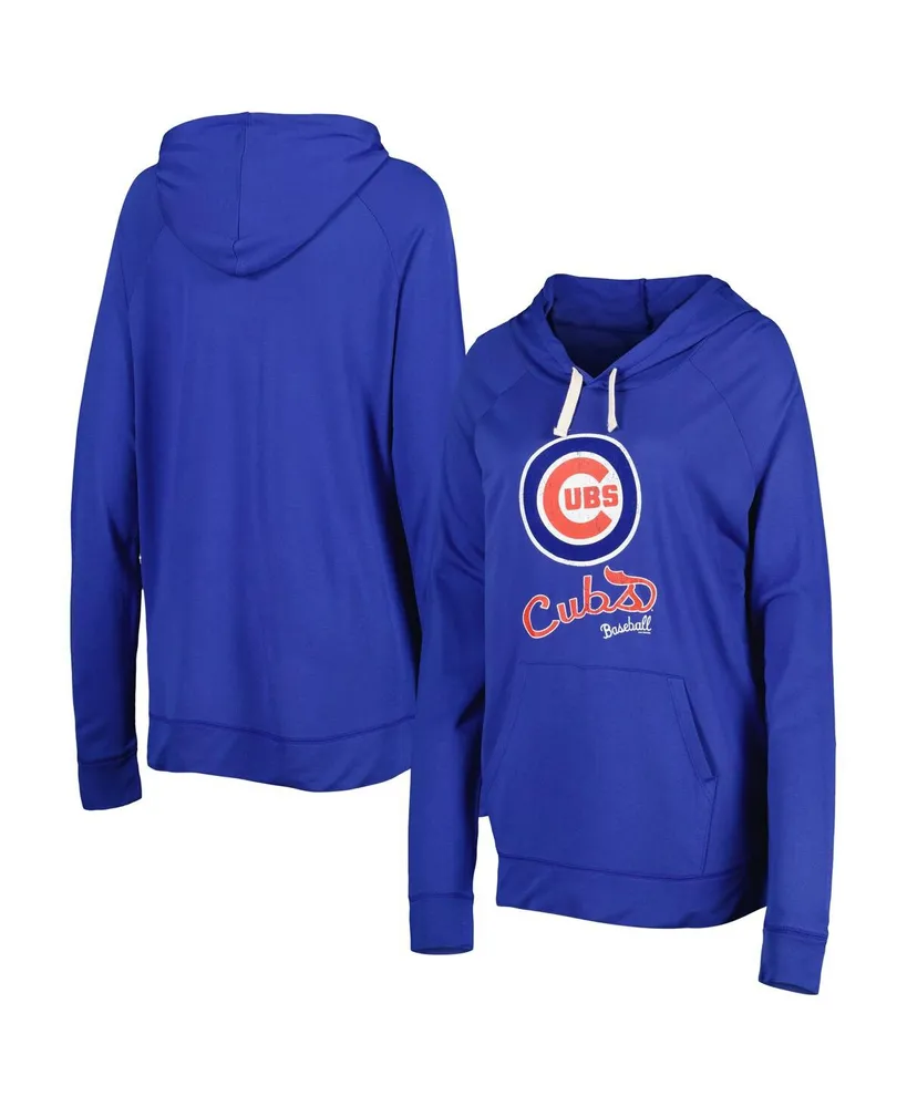 Women's Touch Royal Chicago Cubs Pre-Game Raglan Pullover Hoodie