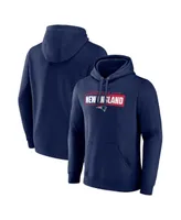 Men's Fanatics Navy New England Patriots Down The Field Big and Tall Pullover Hoodie