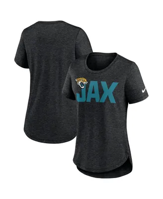 Women's Nike Heather Black Jacksonville Jaguars Local Fashion Tri-Blend T-shirt