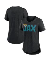 Women's Nike Heather Black Jacksonville Jaguars Local Fashion Tri-Blend T-shirt