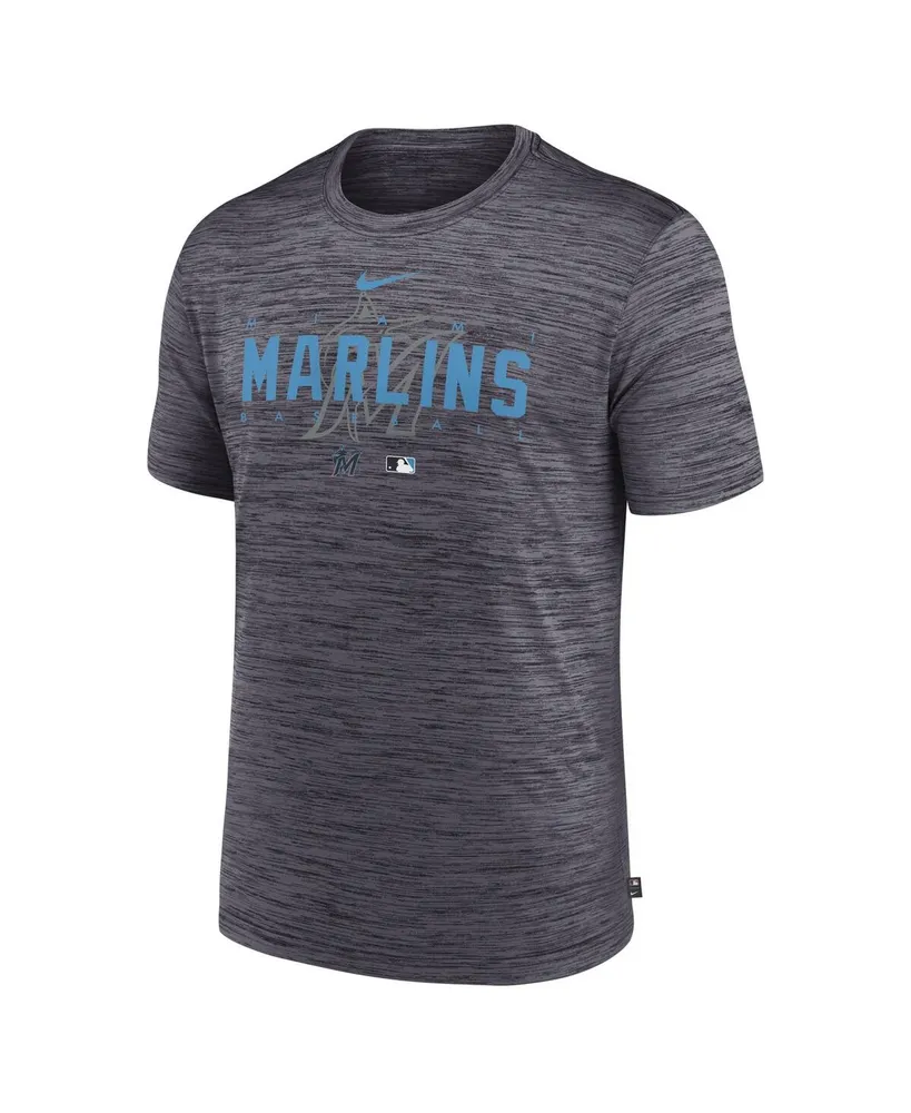 Men's Nike Charcoal Miami Marlins Authentic Collection Velocity Performance Practice T-shirt