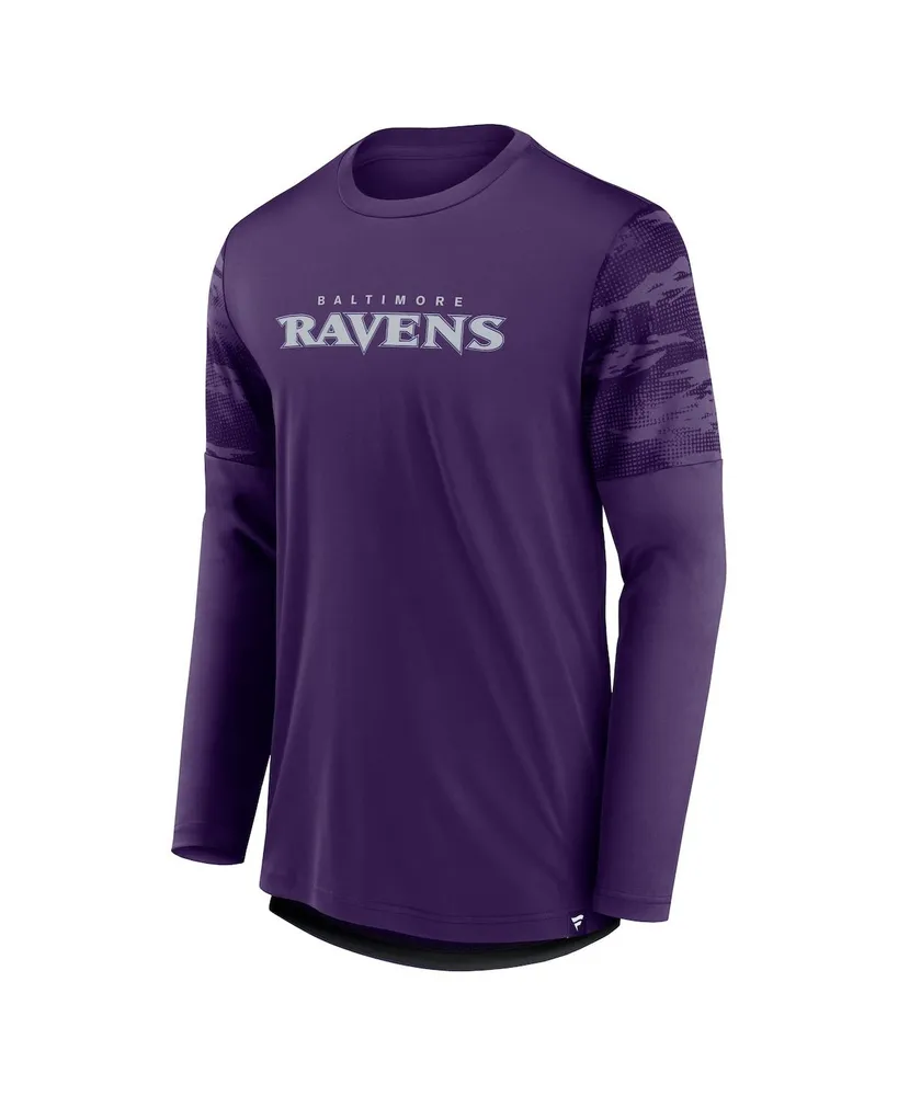 Men's Fanatics Purple, Black Baltimore Ravens Square Off Long Sleeve T-shirt