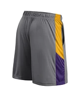 Men's Fanatics Gray Los Angeles Lakers Practice Performance Shorts