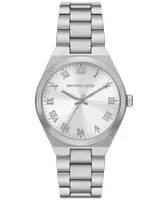 Michael Kors Women's Lennox Quartz Three-Hand Silver-Tone Stainless Steel Watch 37mm