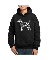 Big Boy's Word Art Hooded Sweatshirt - Dog Paw Prints