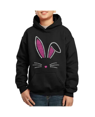 Big Boy's Word Art Hooded Sweatshirt - Bunny Ears