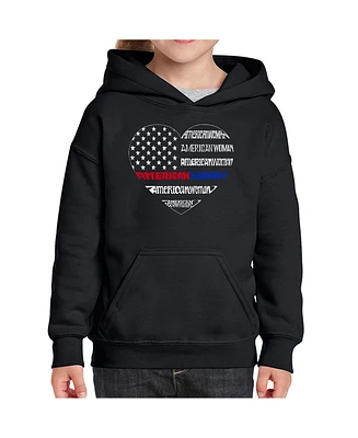 La Pop Art Girls Word Hooded Sweatshirt - American Woman