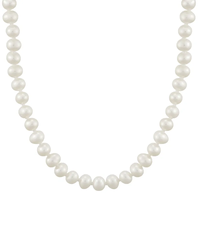 Children's Cultured Freshwater Oval Pearl (4-1/2mm) 13" Collar Necklace